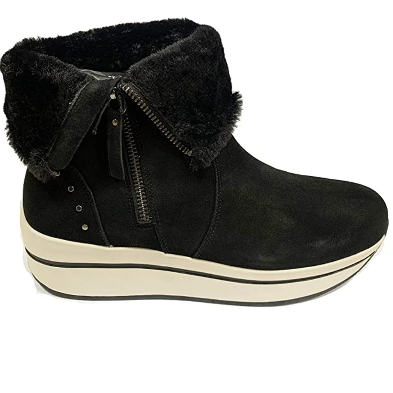 Carmela Damen-Schneestiefel aus Wildleder – Schwarz