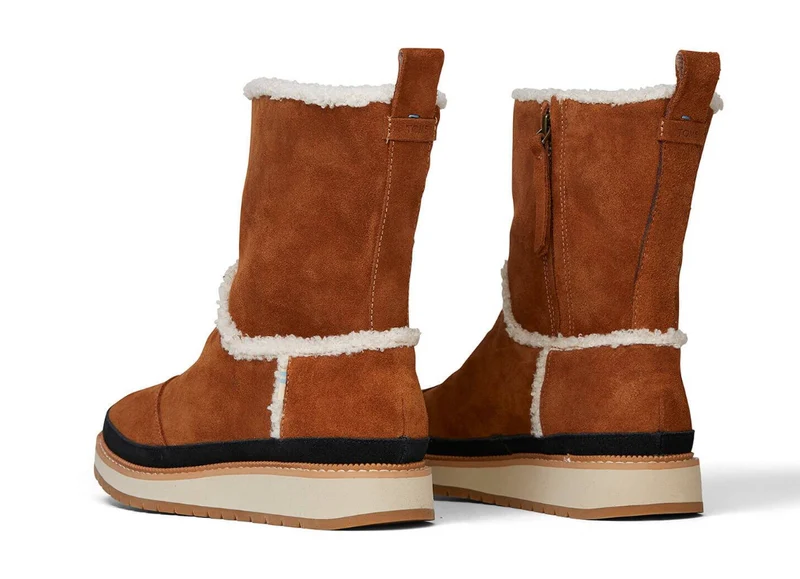 TOMS Wasserfeste Makenna-Wildlederstiefel für Damen – Zimt