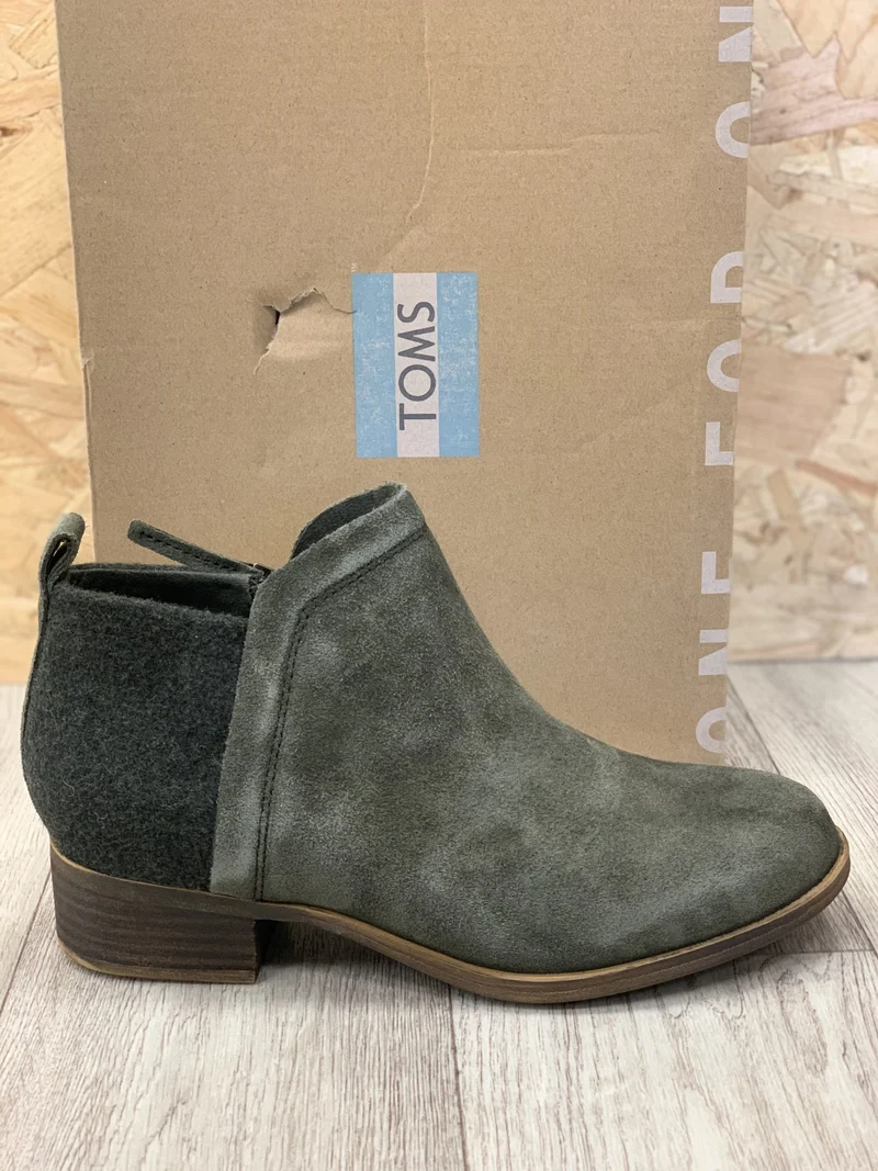 TOMS - DEIA - FOREST - CHELSEA-STIEFEL AUS SEIDELEDER (LETZTE GRÖSSE UK3)