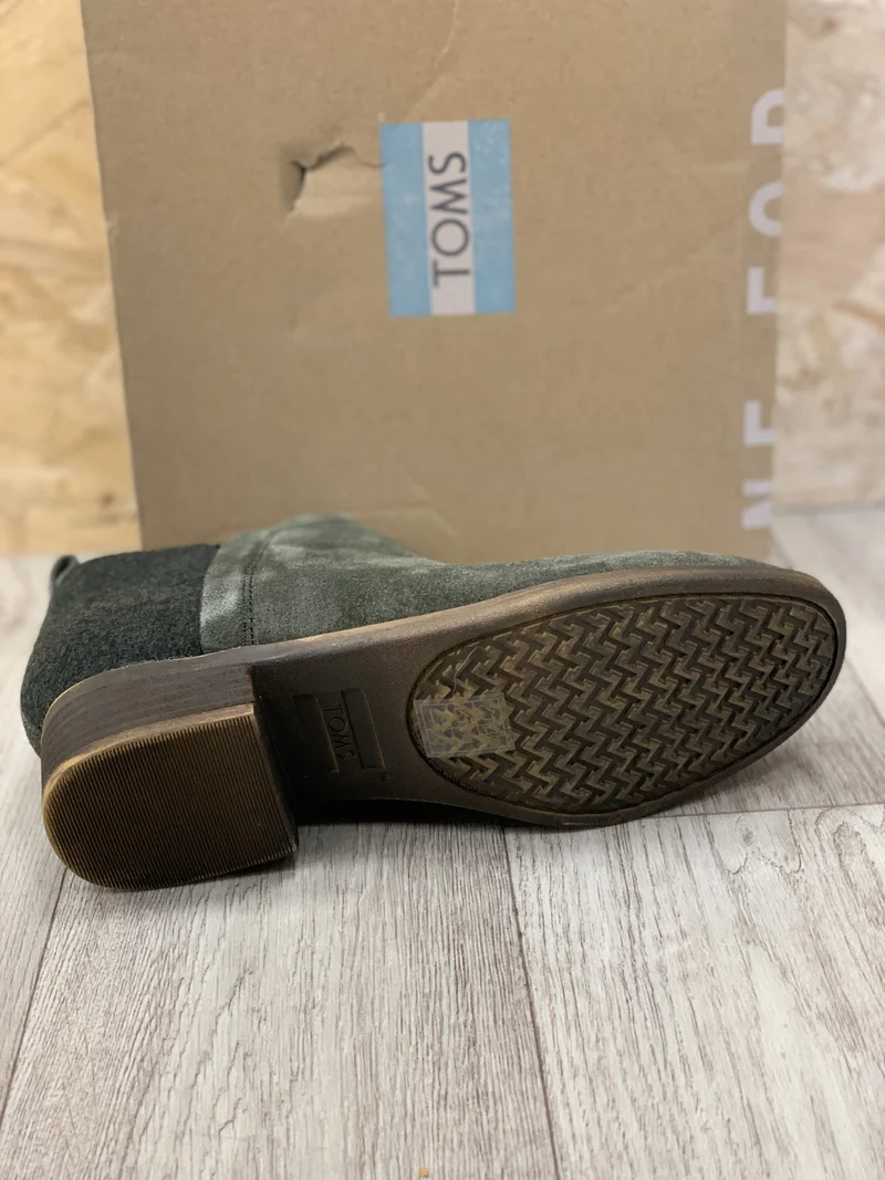 TOMS - DEIA - FOREST - CHELSEA-STIEFEL AUS SEIDELEDER (LETZTE GRÖSSE UK3)
