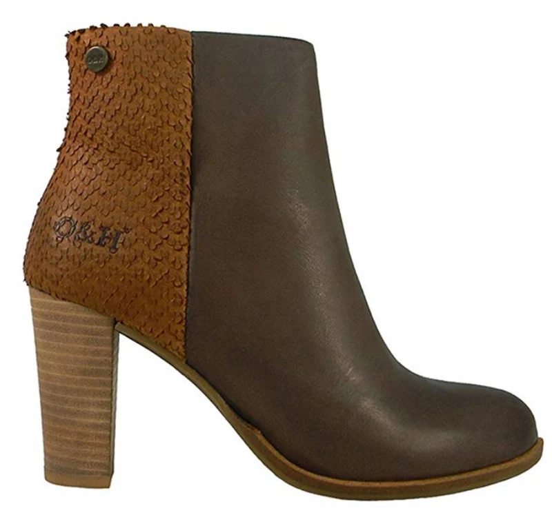Oak & Hyde Damen Park Life Lederstiefel - Braun / Cognac