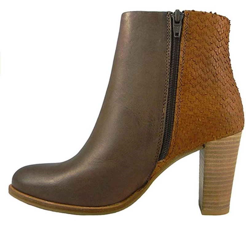 Oak & Hyde Damen Park Life Lederstiefel - Braun / Cognac