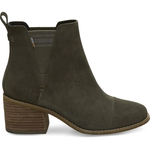 TOMS Esme Wildleder für Damen Chelsea Stiefel - Tarmac Olive