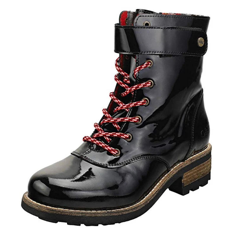 Oak & Hyde Damen-Stiefeletten „Bridge Jungle“ aus Lackleder – Schwarz