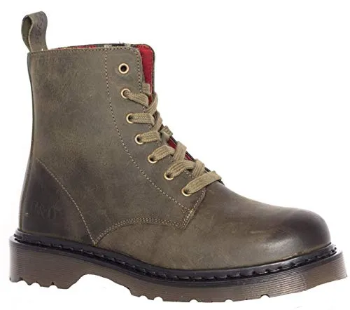 Oak & Hyde Brixton 7 Lederstiefel für Damen – Gewehrgrün