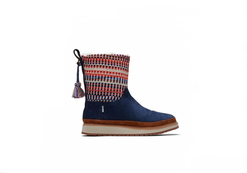 Toms Wasserabweisende Makenna-Wildlederstiefel für Damen – Marineblau/Nepal-Tweed