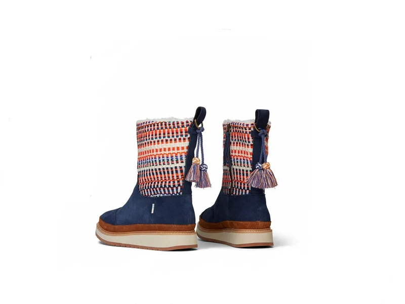 Toms Wasserabweisende Makenna-Wildlederstiefel für Damen – Marineblau/Nepal-Tweed