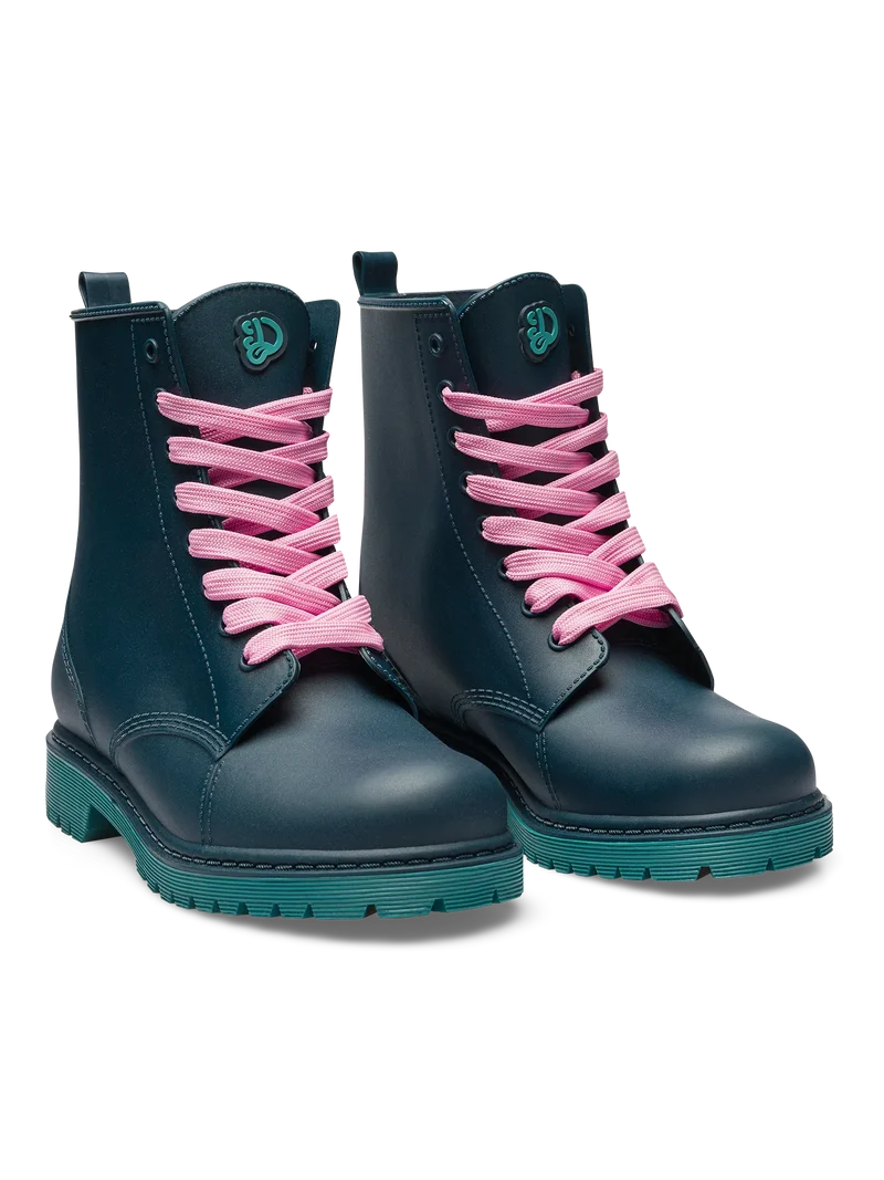 Smaragdblaue Regenstiefel für Frauen