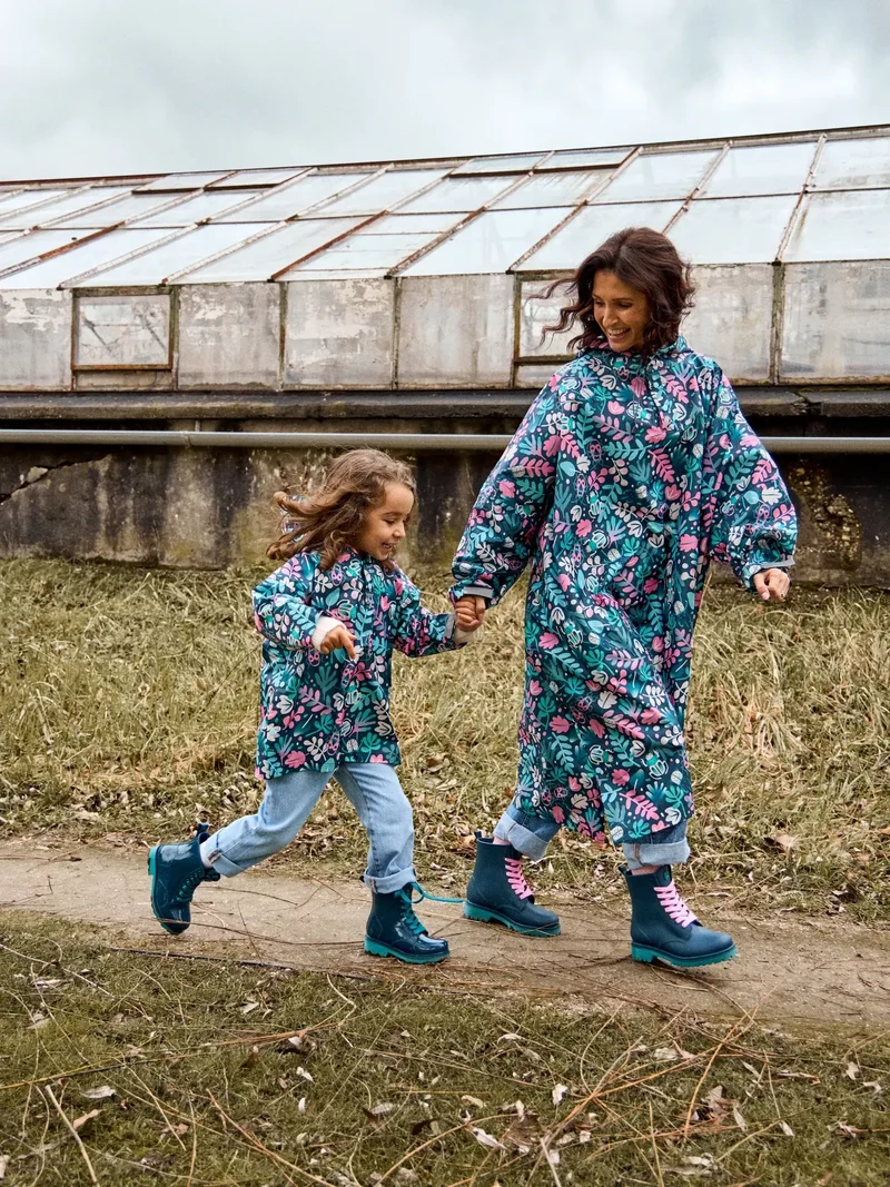 Smaragdblaue Regenstiefel für Frauen