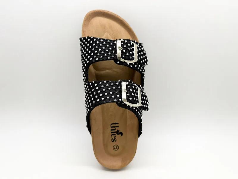 thies 1856 ® Rec Sparkle Sandal black strass