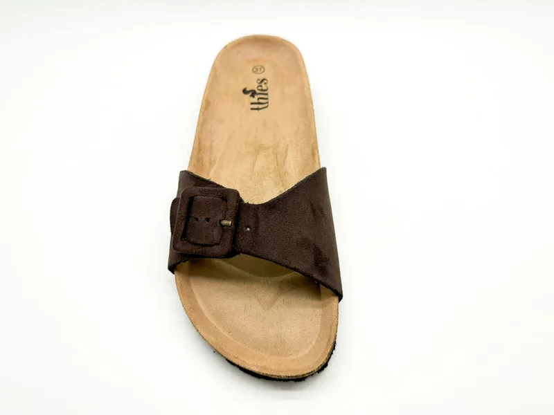 thies 1856 ® Eco Bio Covered Strap Sandal vegan chocolate