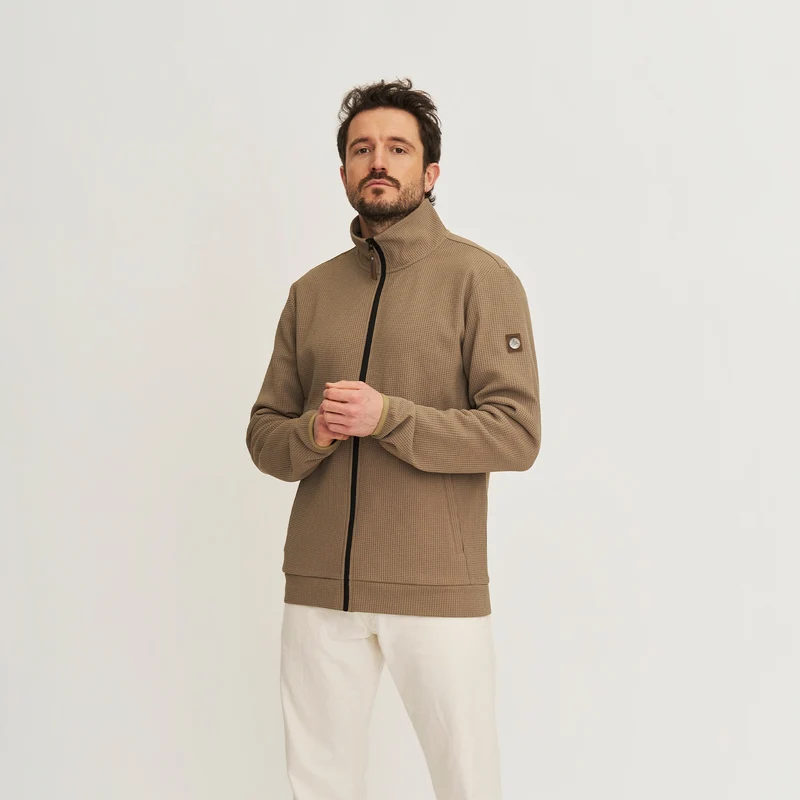 Pavo Herren - Outdoor Strickjacke - Hellbraun