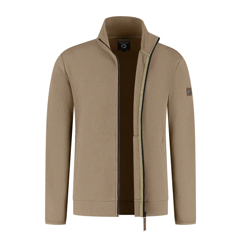 Pavo Herren - Outdoor Strickjacke - Hellbraun