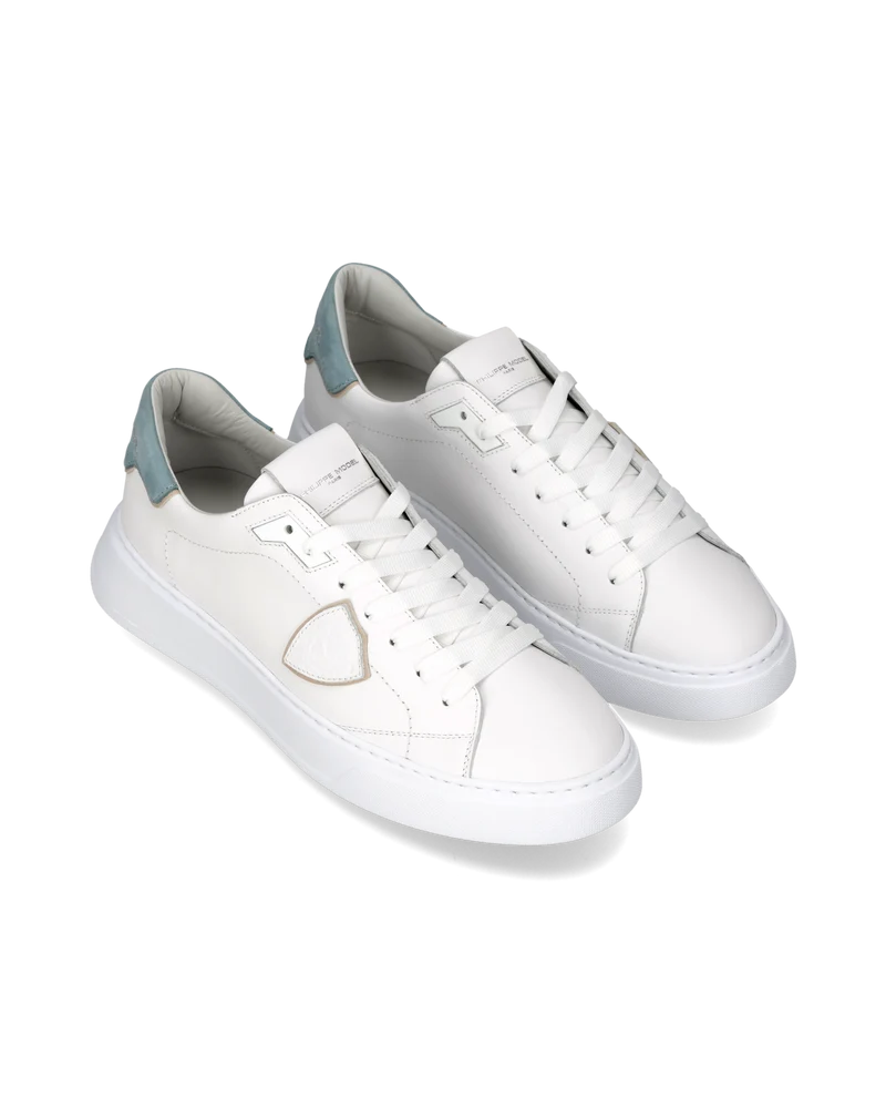 Sneakers Temple Men, White Light Blue