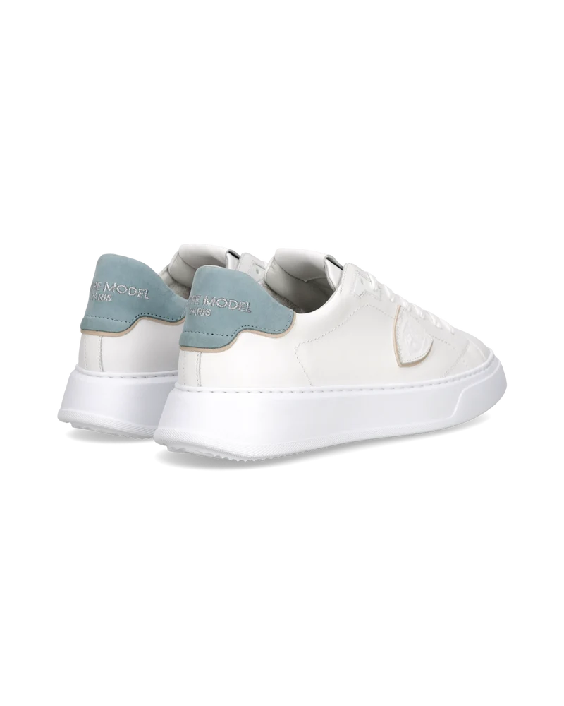 Sneakers Temple Men, White Light Blue