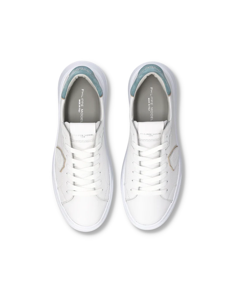 Sneakers Temple Men, White Light Blue