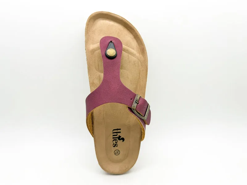 thies 1856 ® Eco Bio Thong Sandal vegan plum