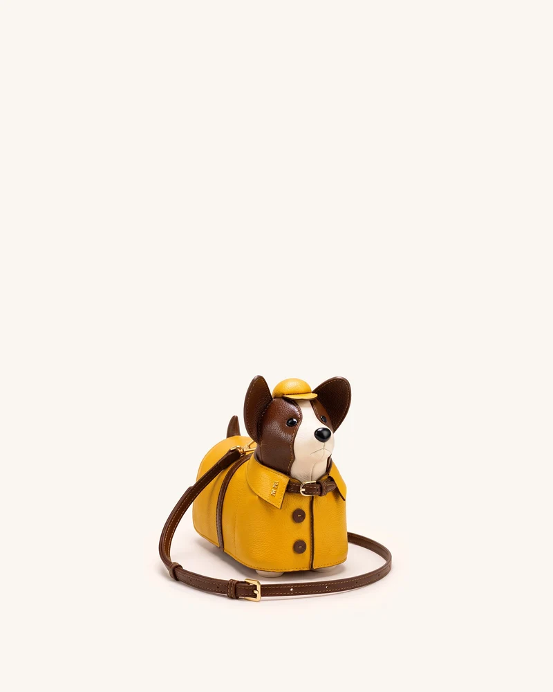Corgi Regenmantel-Hunde-Umhängetasche – Gelb