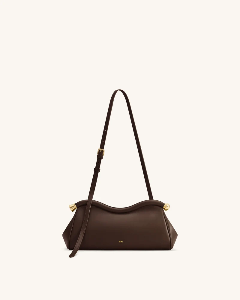 Naomi Geschwungene Schultertasche - Schokobraun