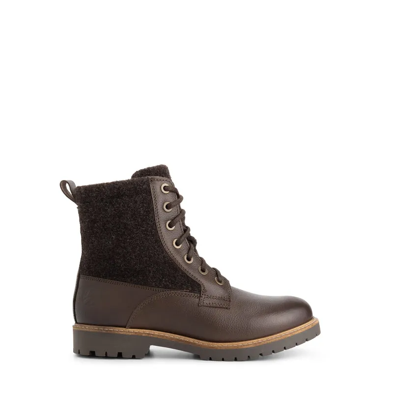 Folge Damen - Schnürboots - Wolle/Filz - Dunkelbraun