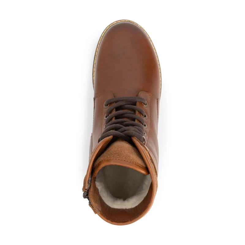 Larvik Damen - Schnürboots - Wolle gefüttert - Cognac