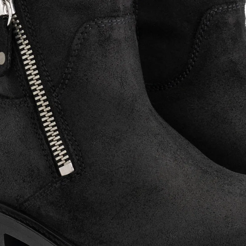 Venning Damen – Stiefeletten – Wildleder – Schwarz