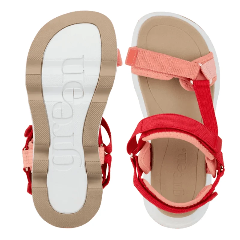 Green Comfort sporty damesandal - Rød