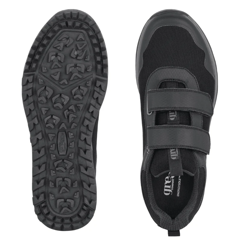 Green Comfort herresneaker med velcro - Sort