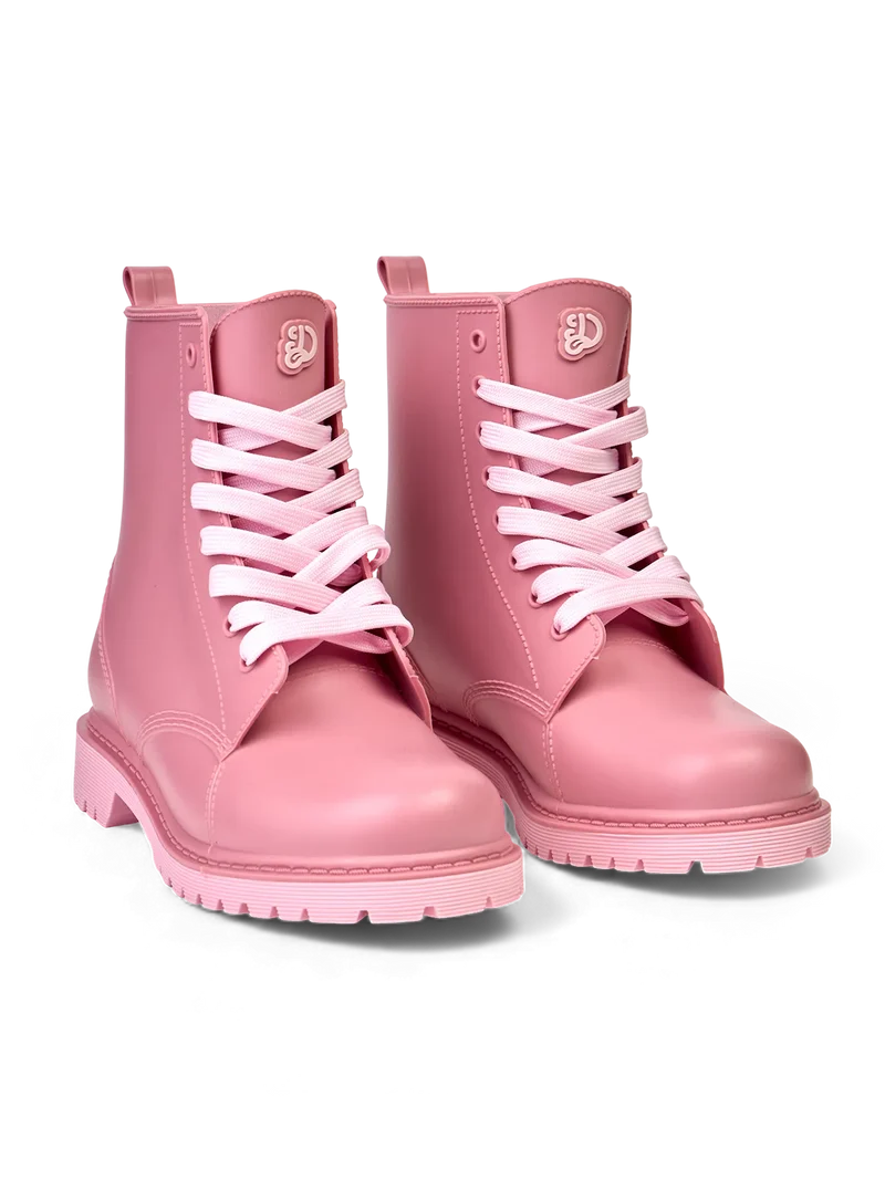 Puderrosa Regenstiefel für Frauen
