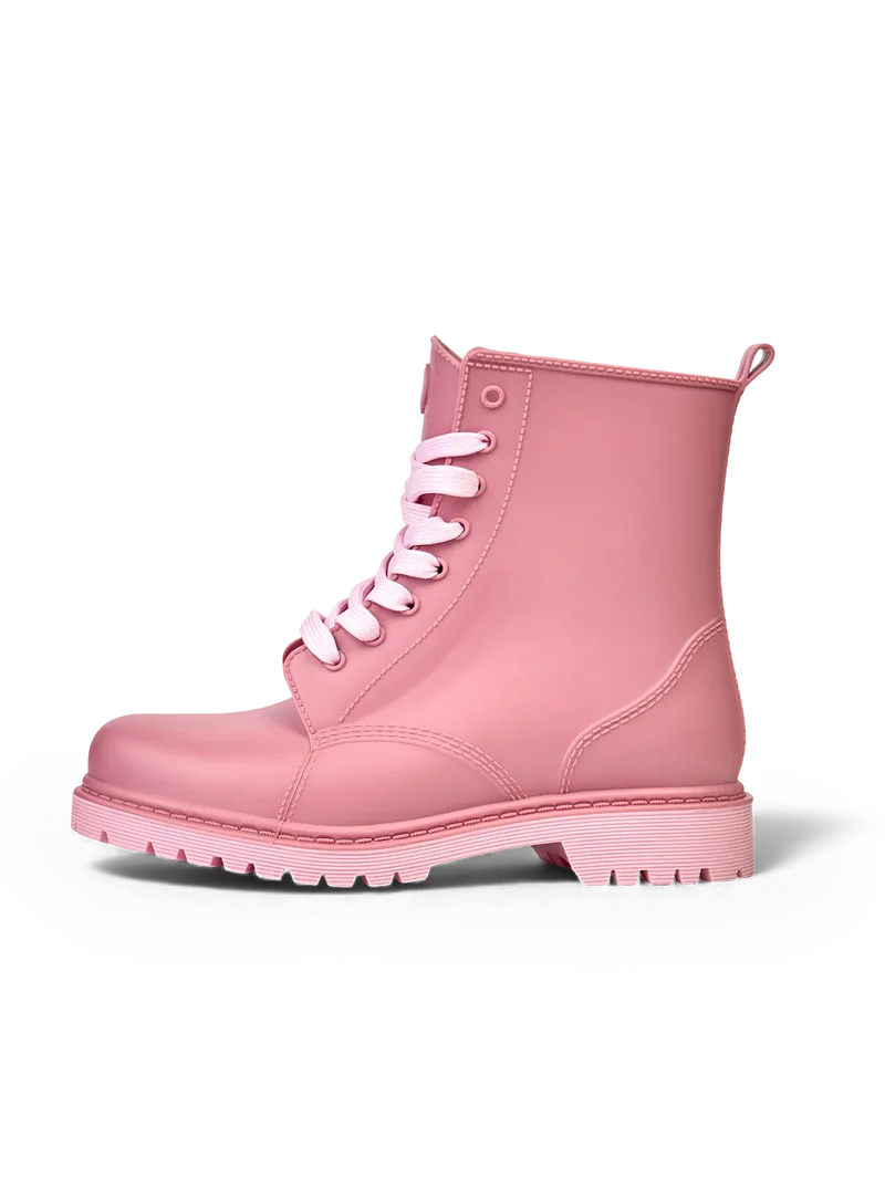 Puderrosa Regenstiefel für Frauen