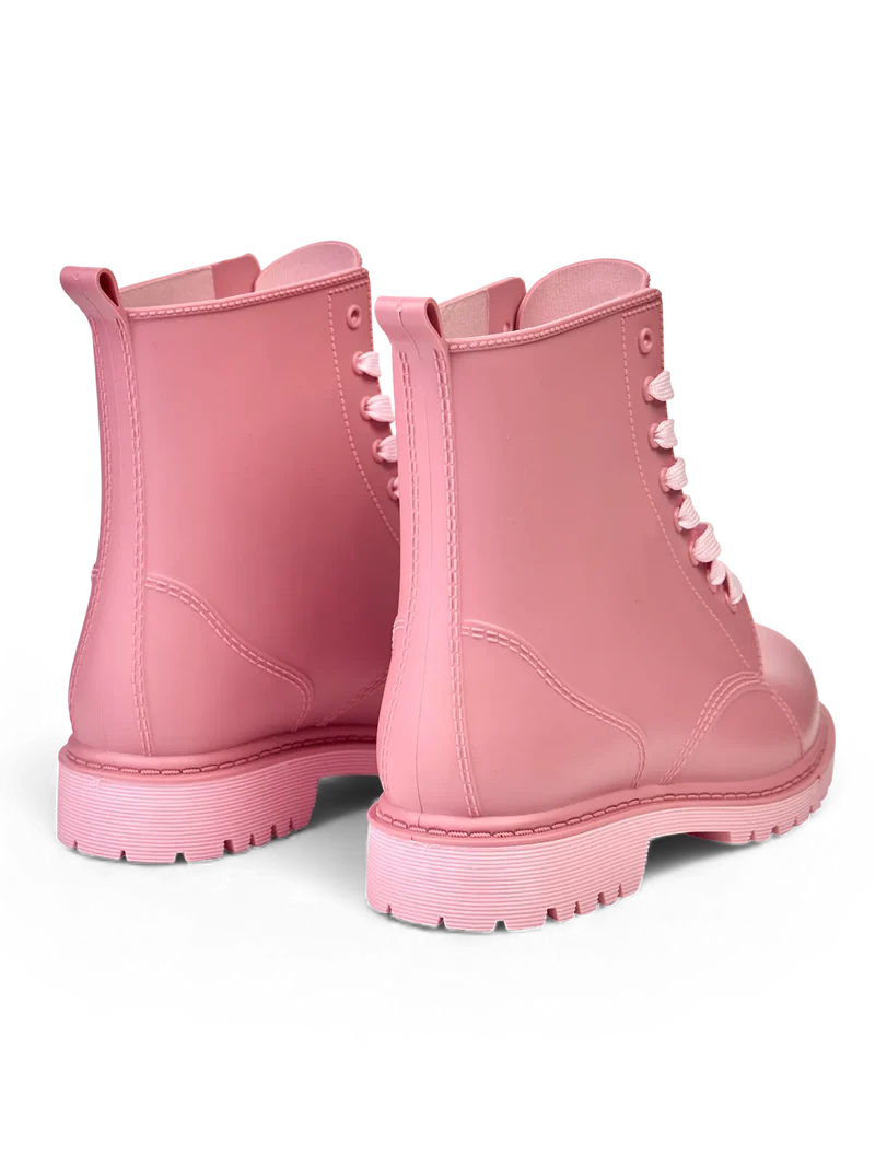 Puderrosa Regenstiefel für Frauen