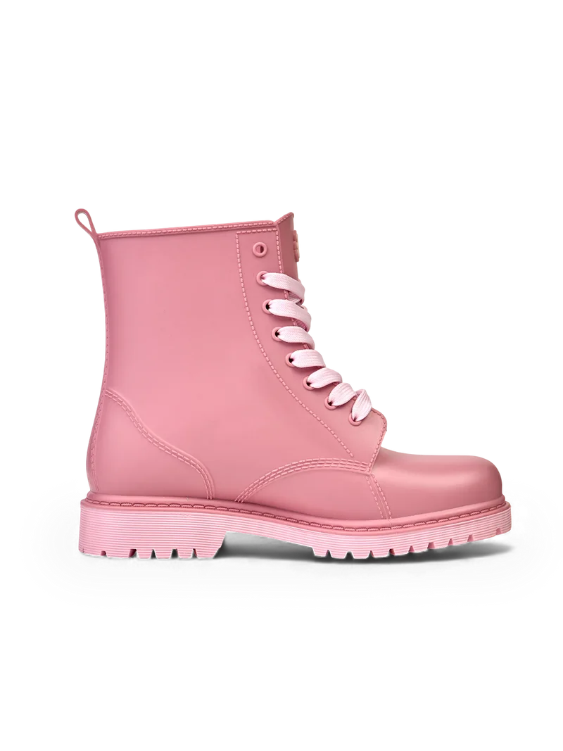 Puderrosa Regenstiefel für Frauen