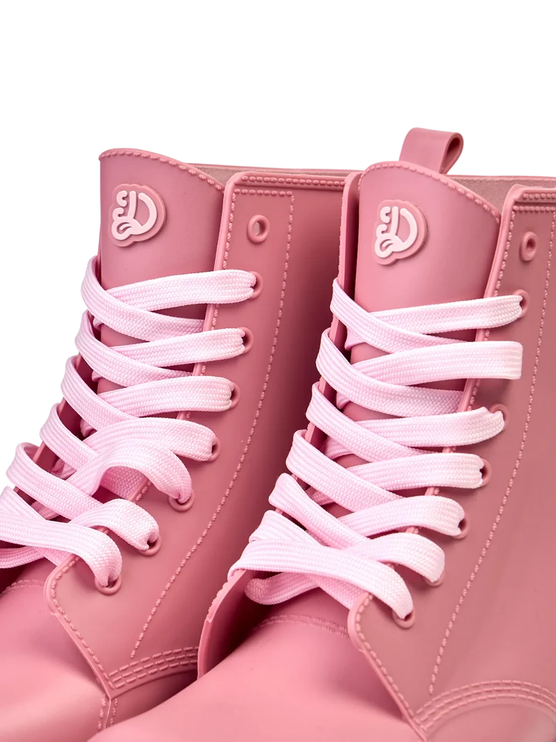 Puderrosa Regenstiefel für Frauen