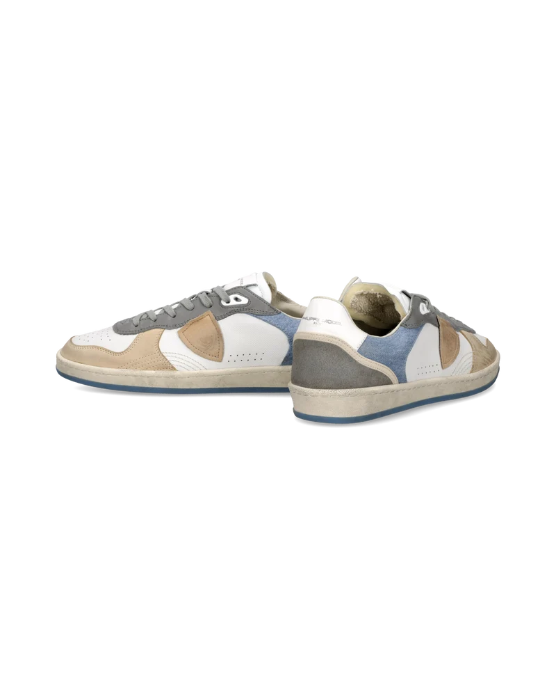 Sneakers Pgal Men, White Light Blue Denim