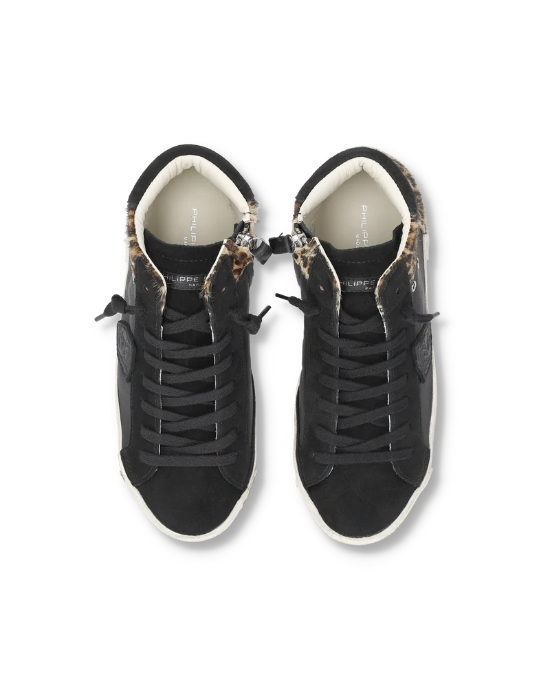 Sneakers Prsx Tennis Women, Black and Animal-print