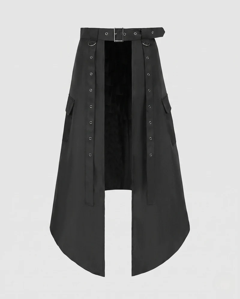 Damen asymmetrischer Rock mit praktischen Seitentaschen Nord Taschen
