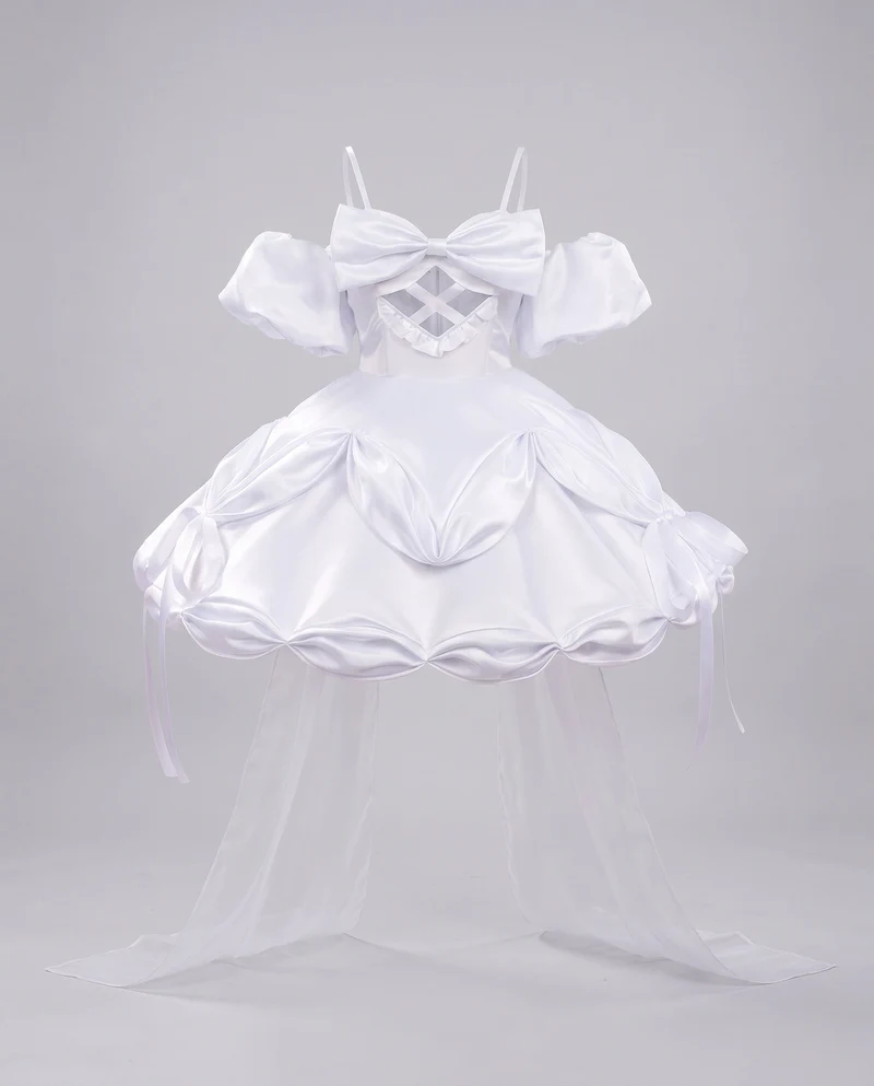 Damen Hochzeits-Cosplay-Kleid mit Ärmelapplikationen und aufwendigen Rüschen Nord Taschen