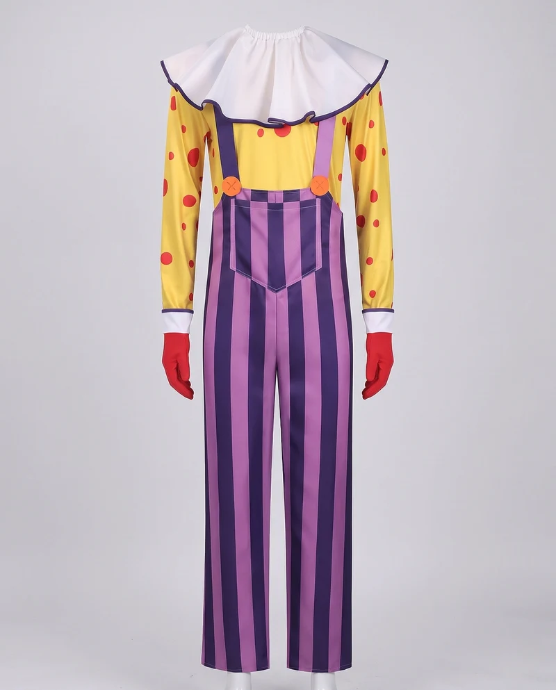 Damen Clown Kostüm mit elastischen Trägern und abnehmbarem Kragen Nord Taschen