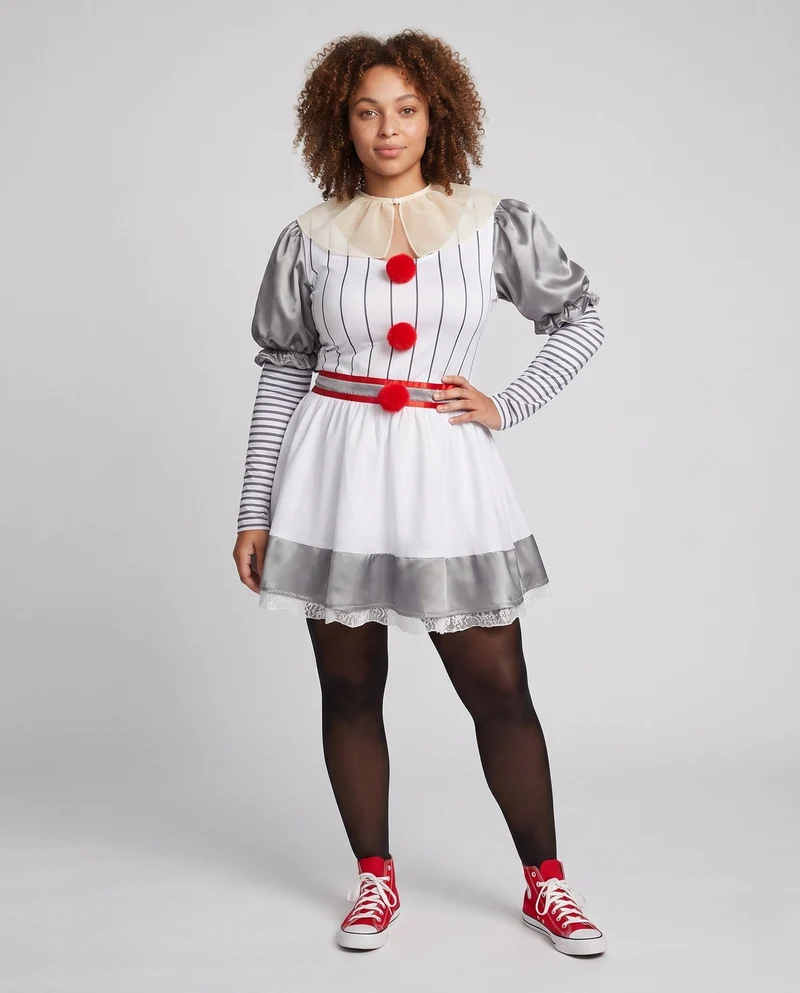 Damen Clown-Outfit mit Ärmeln und kragenähnlichem Detail Nord Taschen