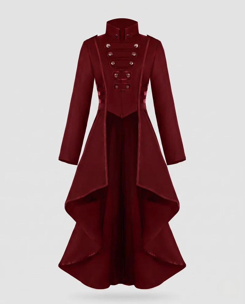 Frauen elegante asymmetrische gepolsterte Jacke mit modischen Knopfdetails Nord Taschen