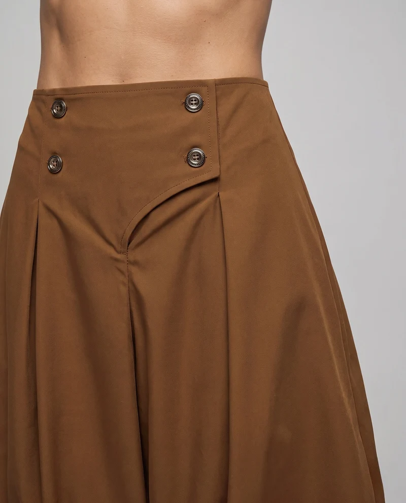 Damen elegante Ballon-Shorts mit Doppelknopfdetails Nord Taschen