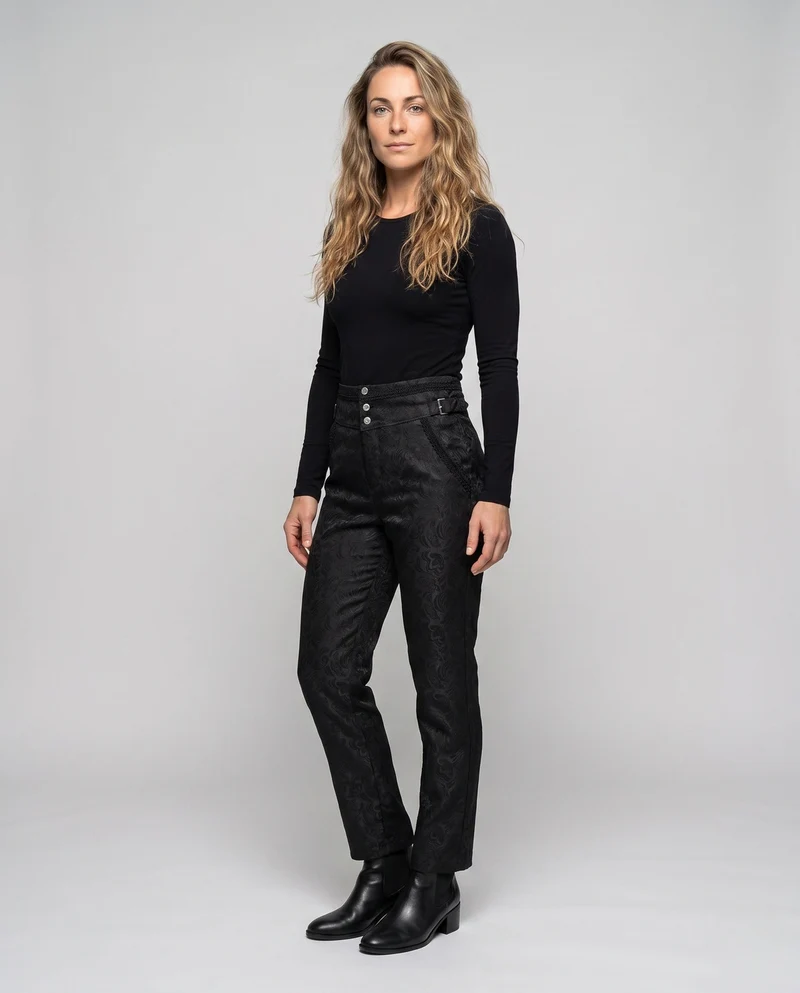 Elegante Stoffhose für Damen mit dekorativem Muster Nord Taschen