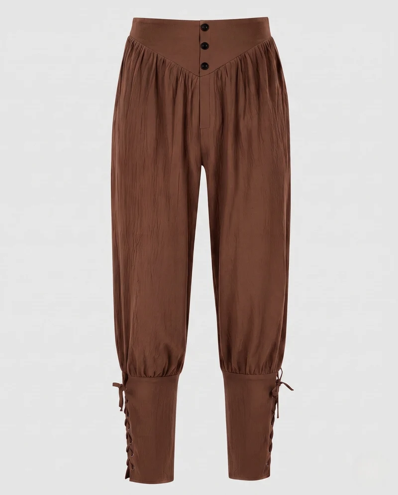 Damen Elegante und Luftige Hose mit Verstellbarem Bund Nord Taschen