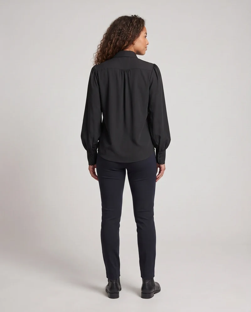 Damen elegantes Top mit floralem Design und asymmetrischem Saum Nord Taschen