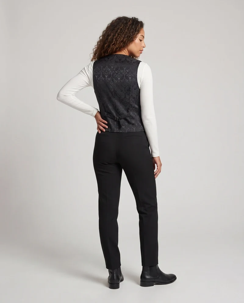 Damen eleganten Weste mit Blumenmustern und verzierten Knöpfen Nord Taschen