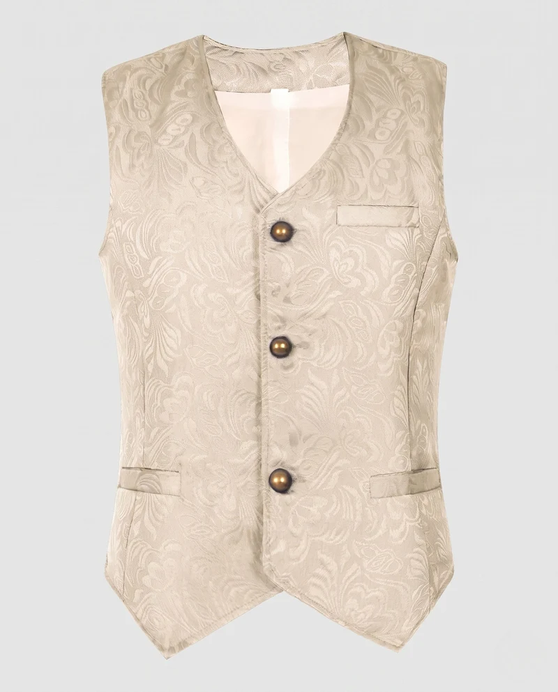 Damen eleganten Weste mit Blumenmustern und verzierten Knöpfen Nord Taschen