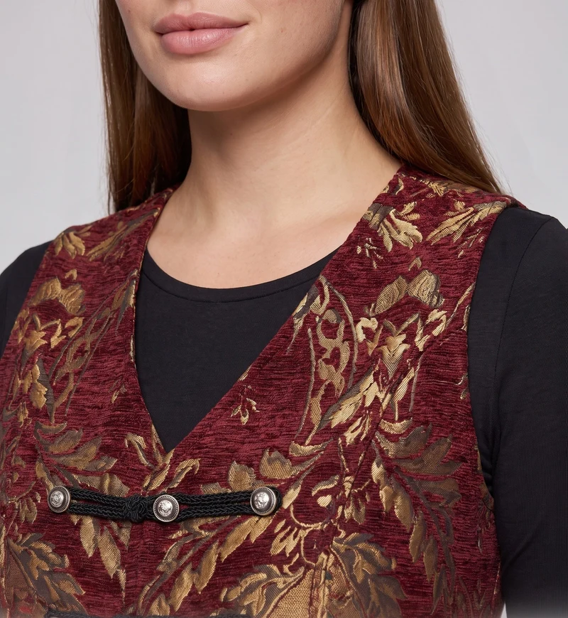 Damen elegantes Weste mit aufwendigen Verzierungen und edlem Knopfverschluss Nord Taschen