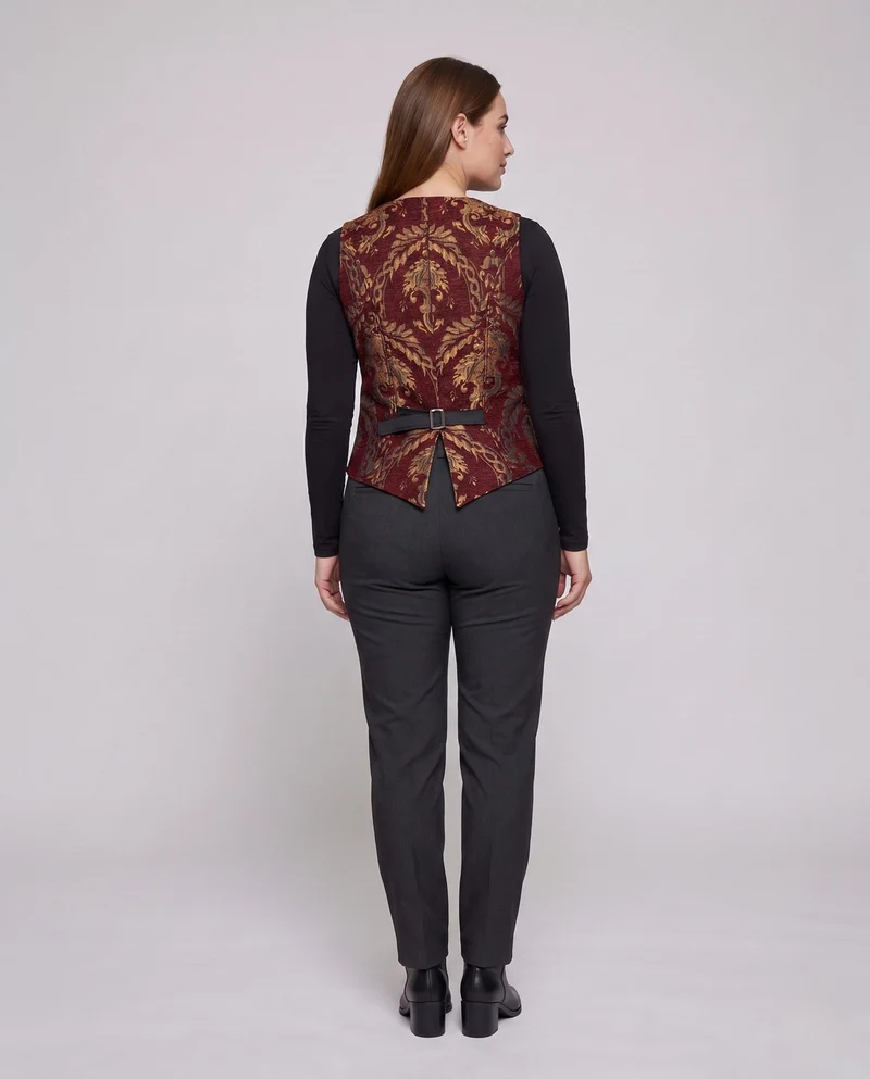 Damen elegantes Weste mit aufwendigen Verzierungen und edlem Knopfverschluss Nord Taschen
