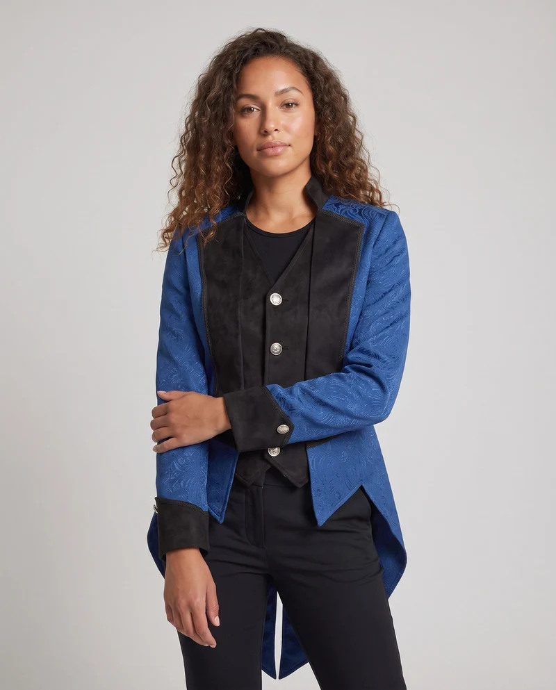 Damen elegante Frack mit zarten Verzierungen und asymmetrischem Schnitt Nord Taschen