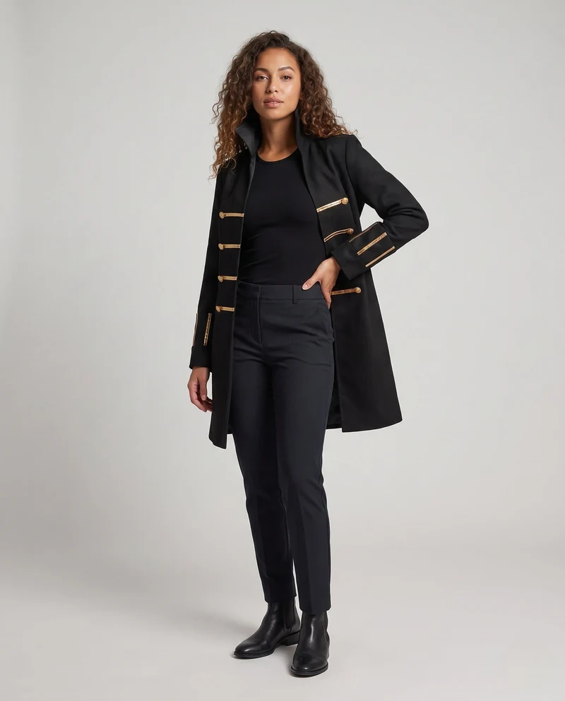 Damen elegante Frack mit goldenen Verzierungen Nord Taschen